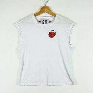Kerri Rosenthal XO White Next Smile's On You Muscle Tee‎ Shirt Top Women's XS